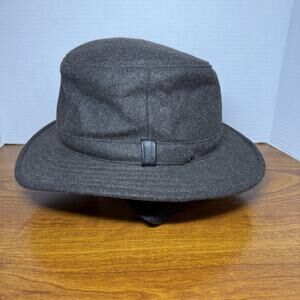 Tilley Tech Winter Hat with Tuckaway Earlaps. Wool Sz 7 1/4 Dark Gray
